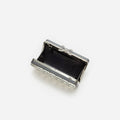 Grey Satin Crystal Clutch Bag