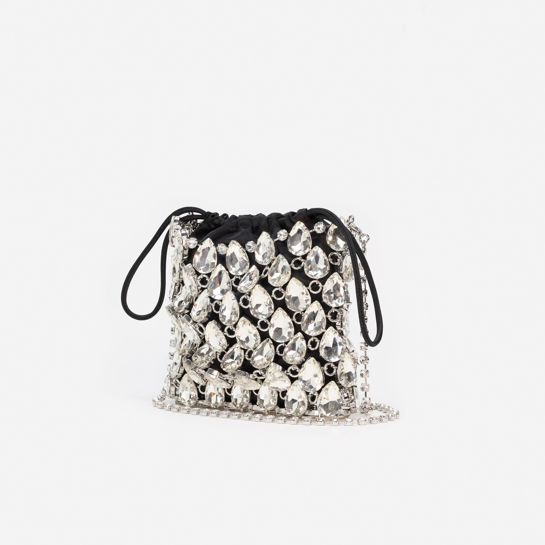 Silver Crystal Chainmail Mini Bag