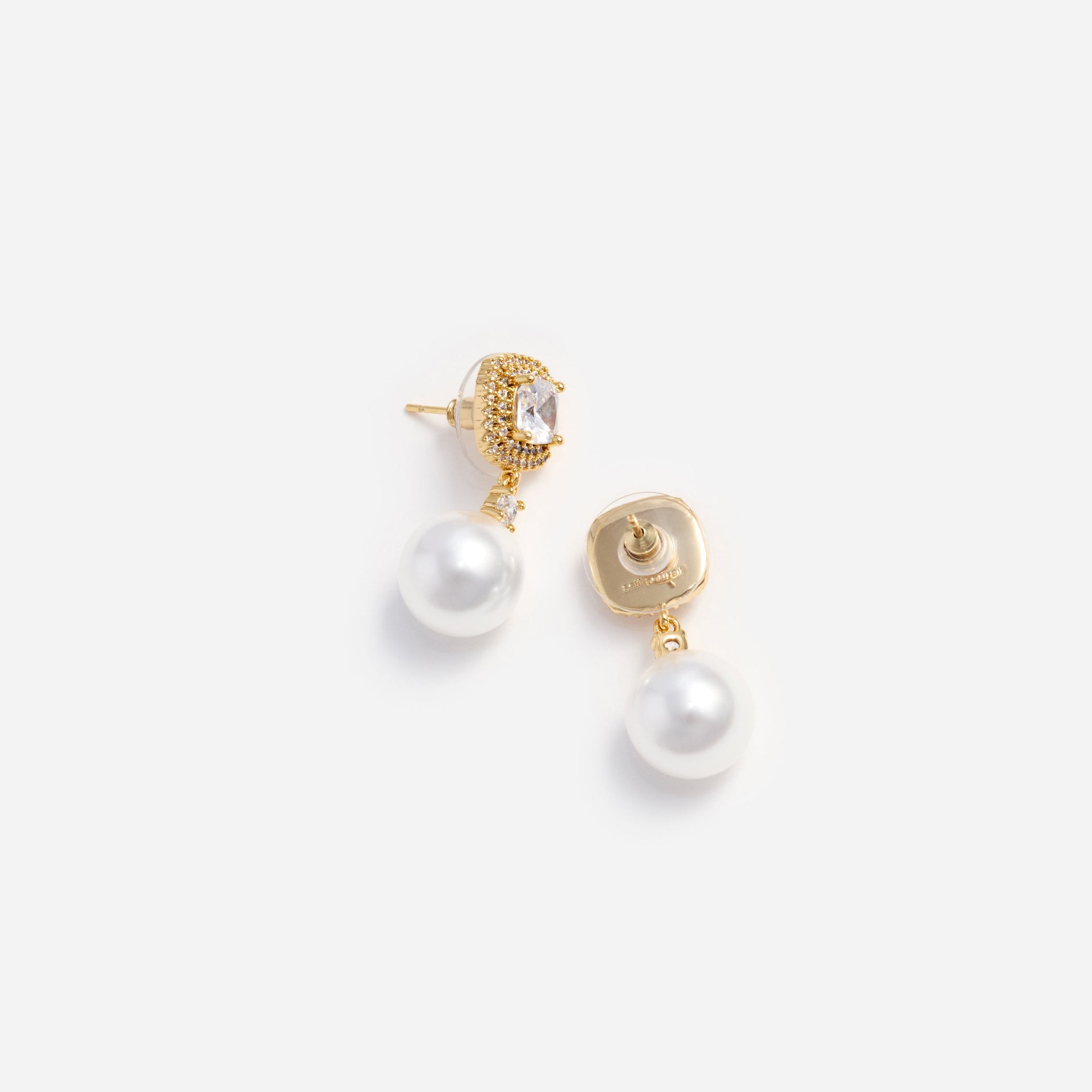 Gold Crystal Pearl Earrings
