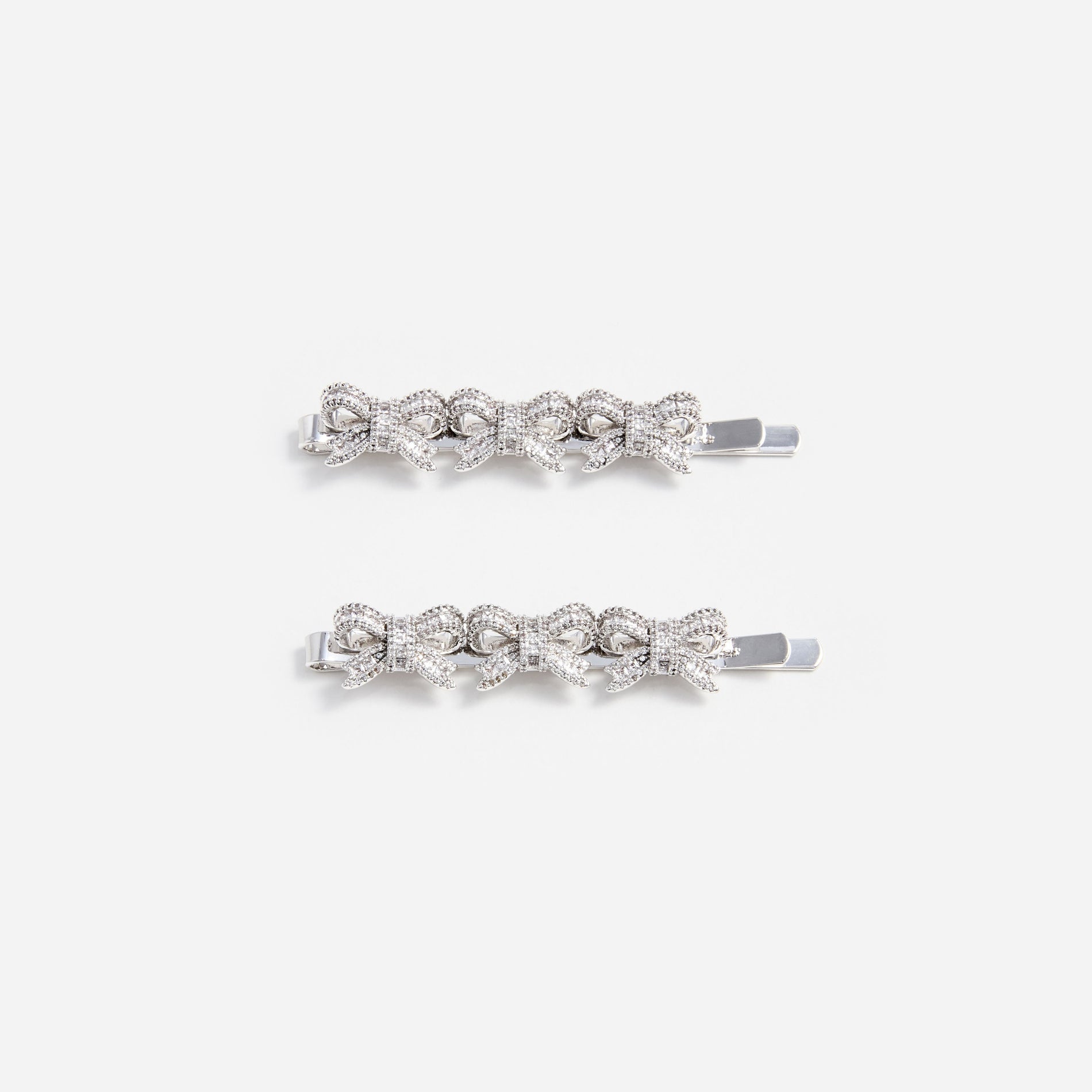 Crystal Bow Hair Slides