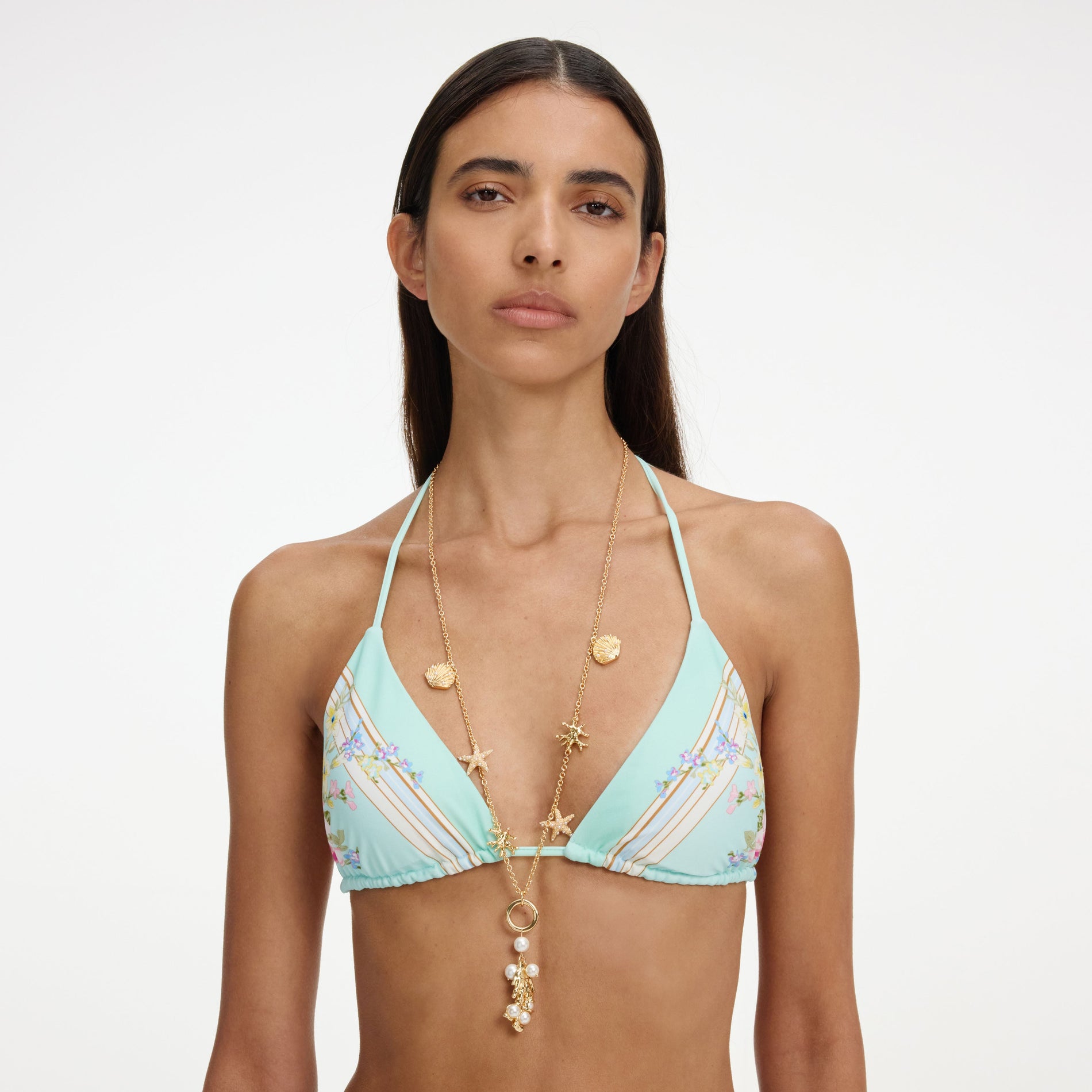 Gold Coral Charm Necklace