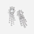 Silver Crystal Cluster Dangle Earrings