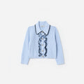 Blue Frill Trim Cardigan