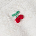 Cream Cherry Motif Knit Skirt
