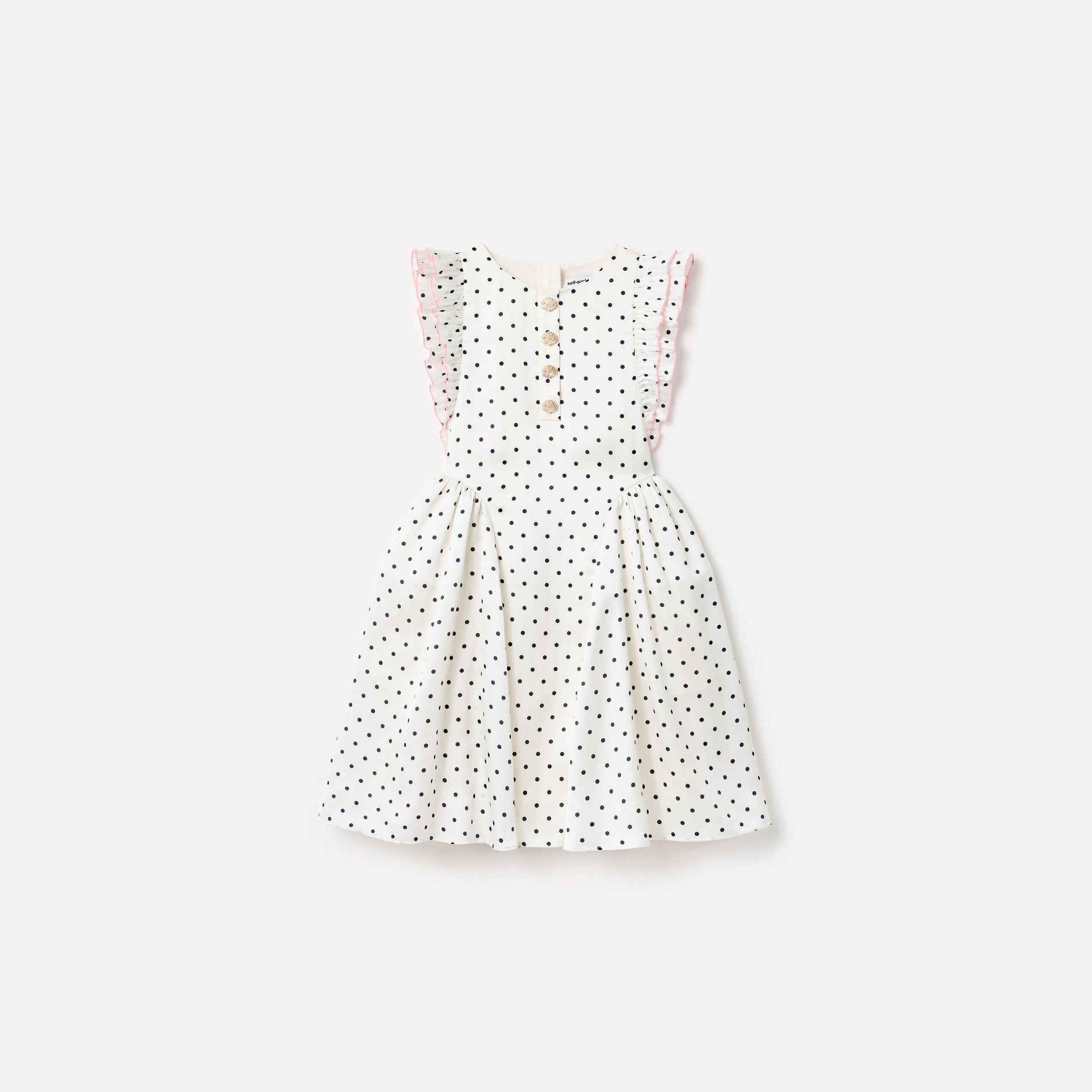Cream Polka Dot Frill Dress