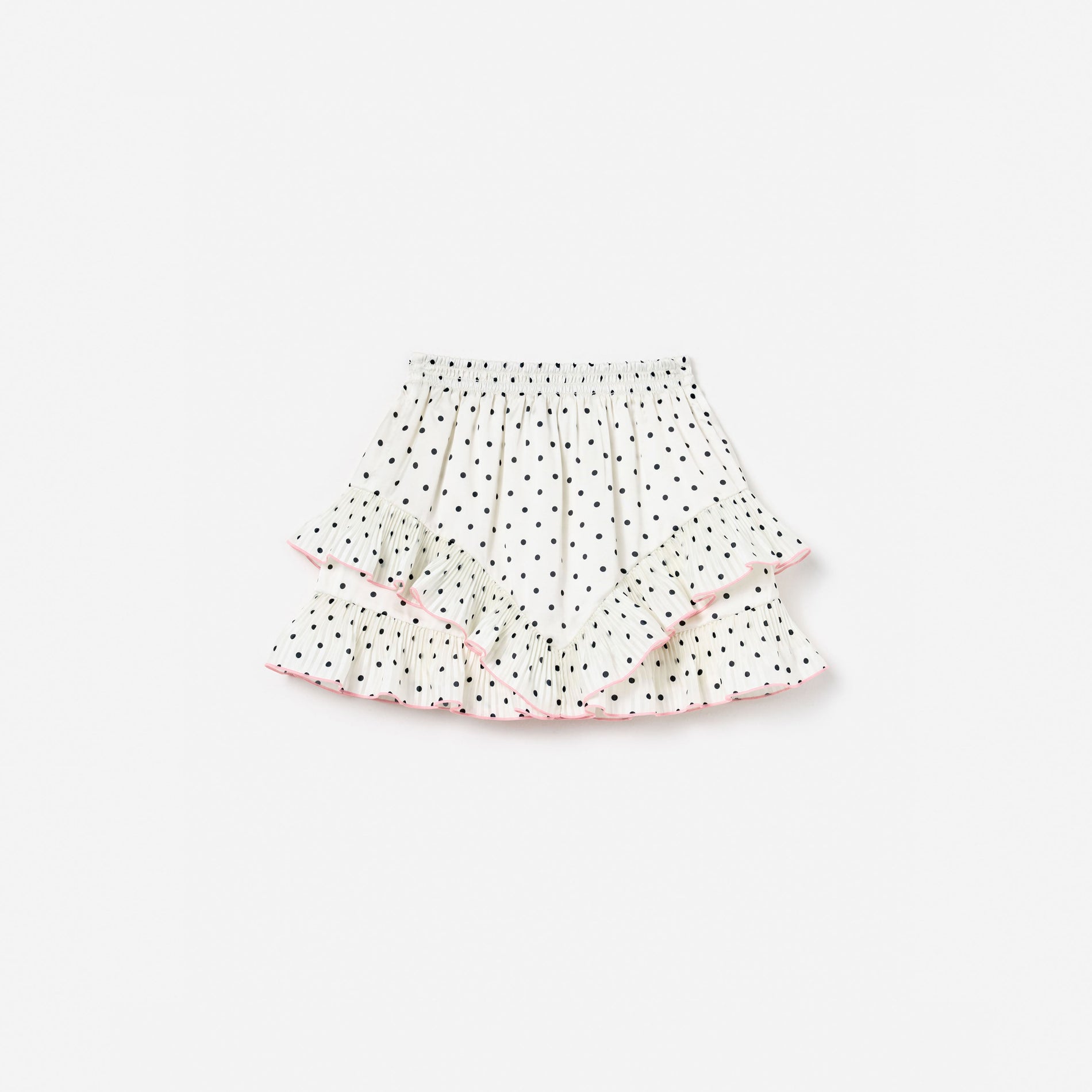 Cream Polka Dot Frill Skirt
