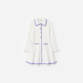 Cream Contrast Trim Pointelle Knit Dress