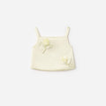 Yellow Satin Sequin Flower Top