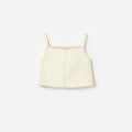 Yellow Satin Sequin Flower Top
