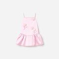 Pink Crepe Sequin Flower Dress