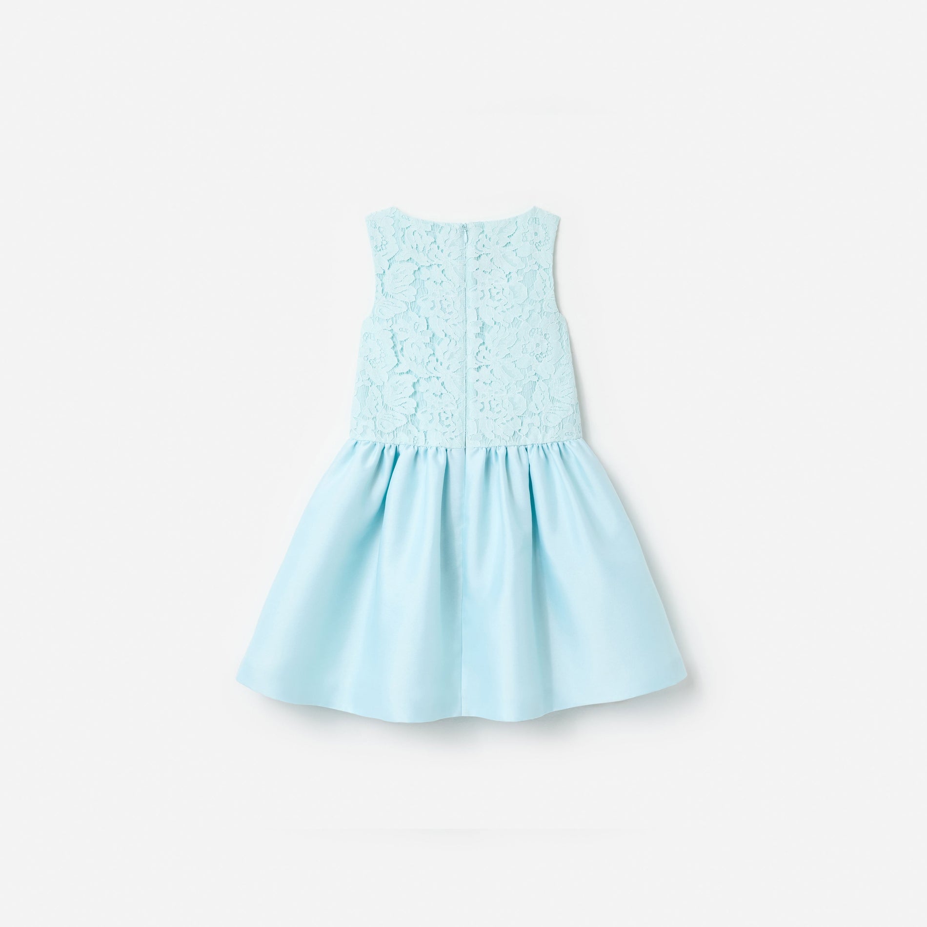 Aqua Taffeta Lace Bow Dress