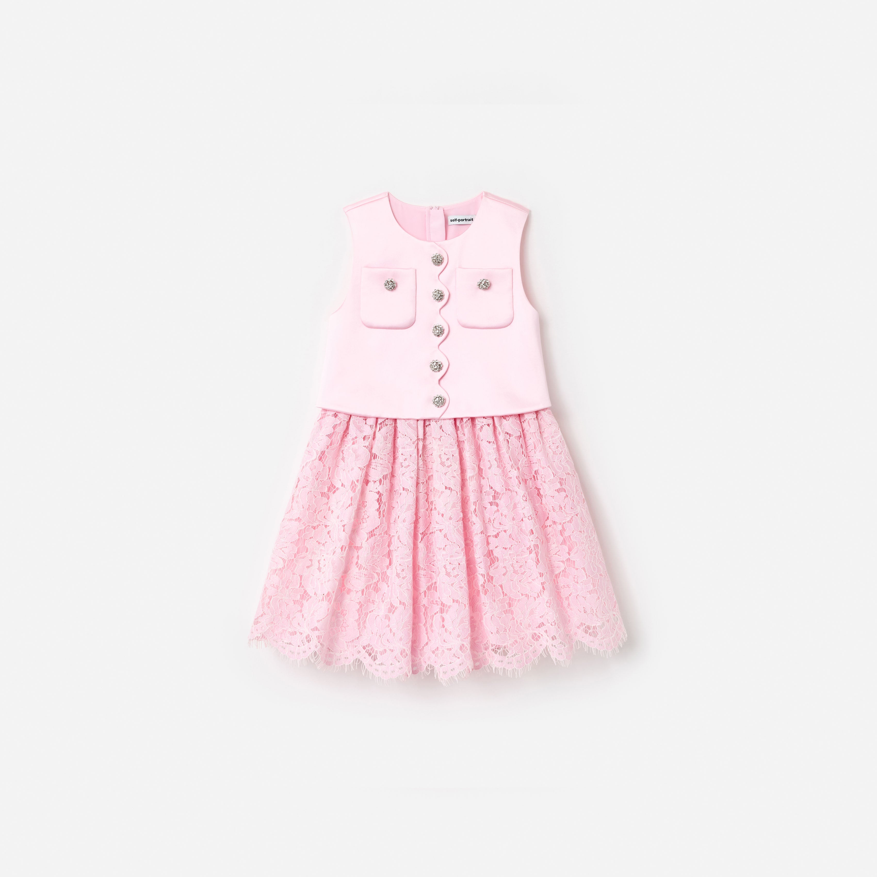 Pink Satin Lace Dress