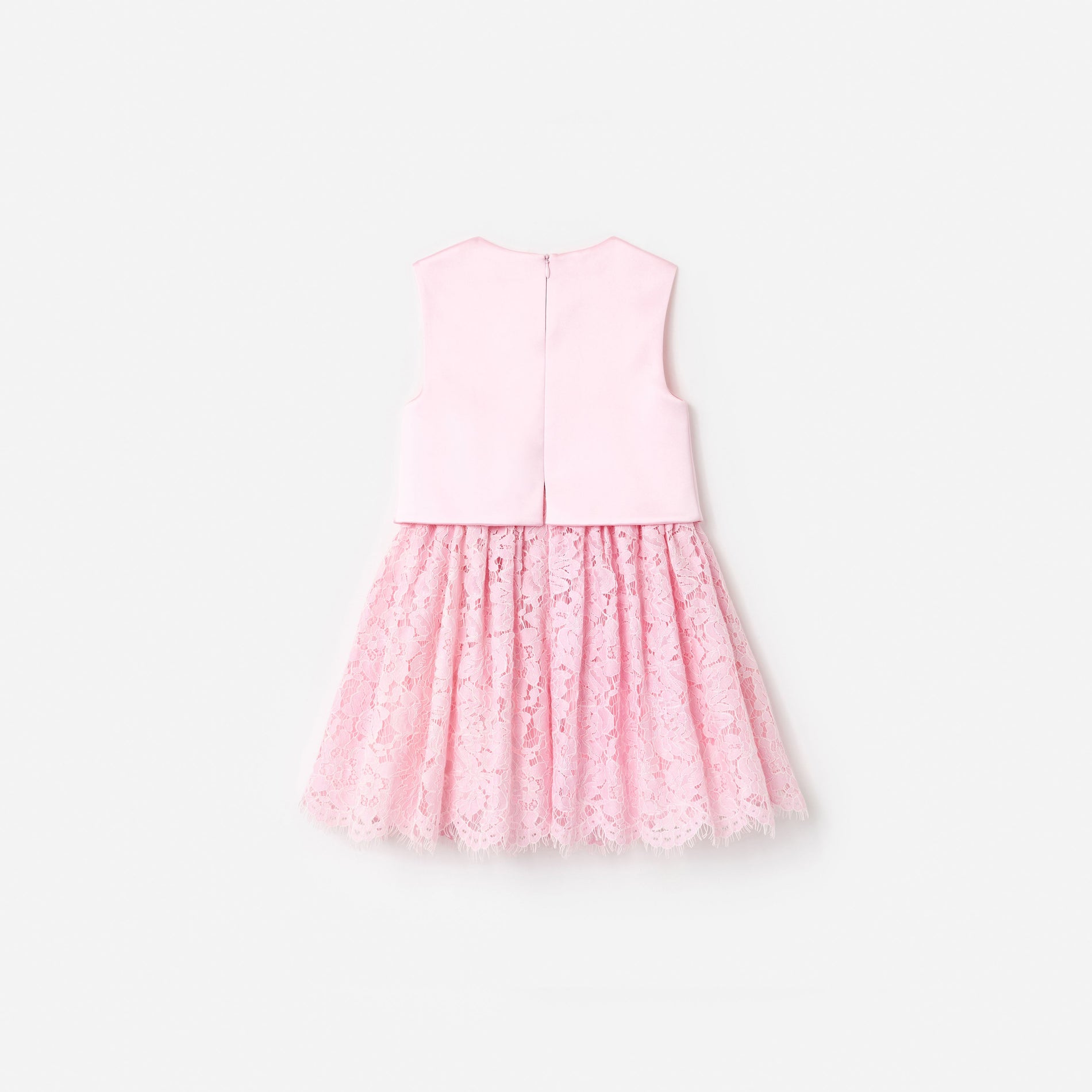 Pink Satin Lace Dress