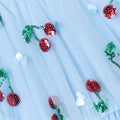 Blue Cherry Sequin Mesh Dress