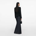 Black Crepe Polka Dot Maxi Dress
