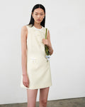 Yellow Taffeta Bow Mini Dress
