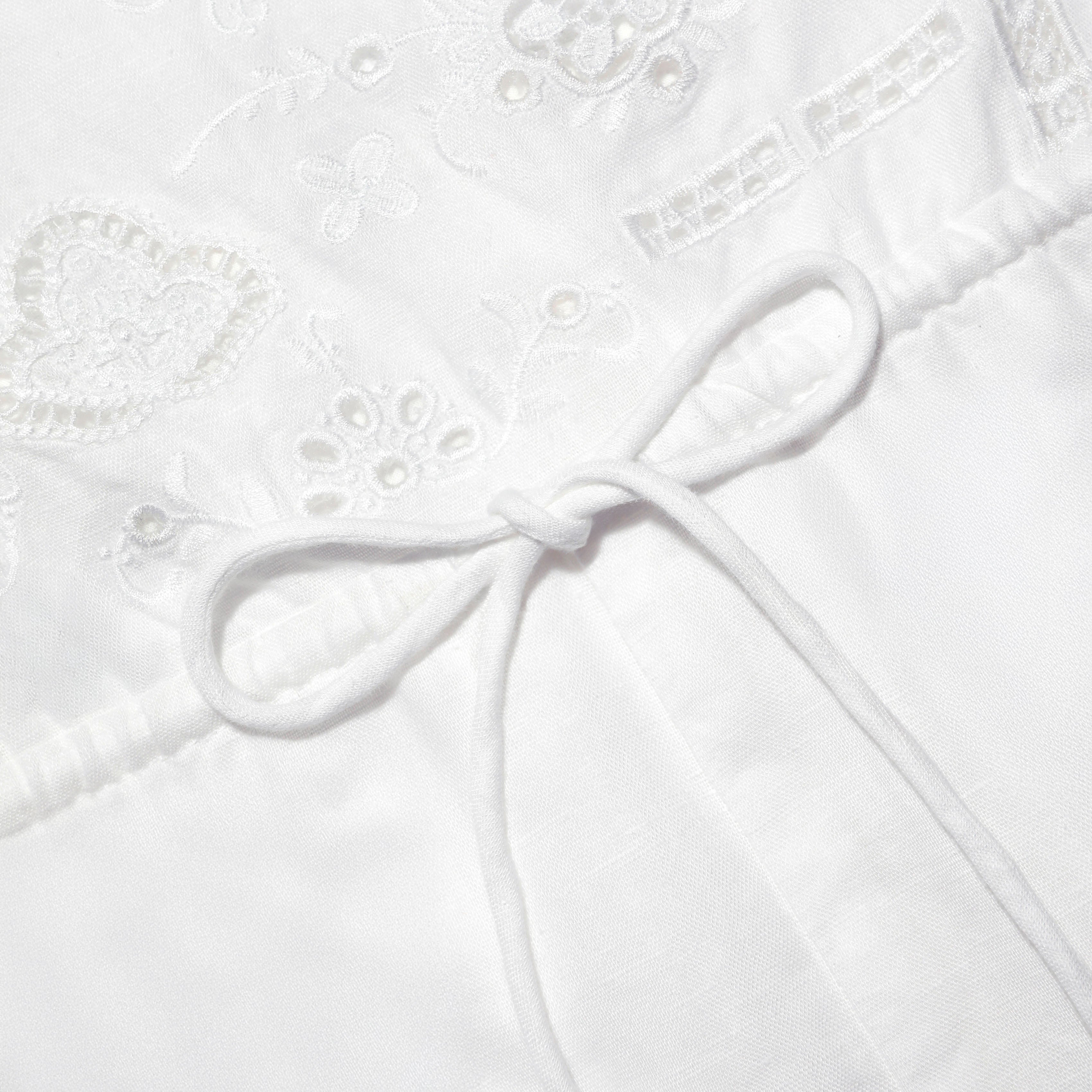 White Embroidered Playsuit