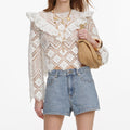 White Crochet Broderie Lace Top