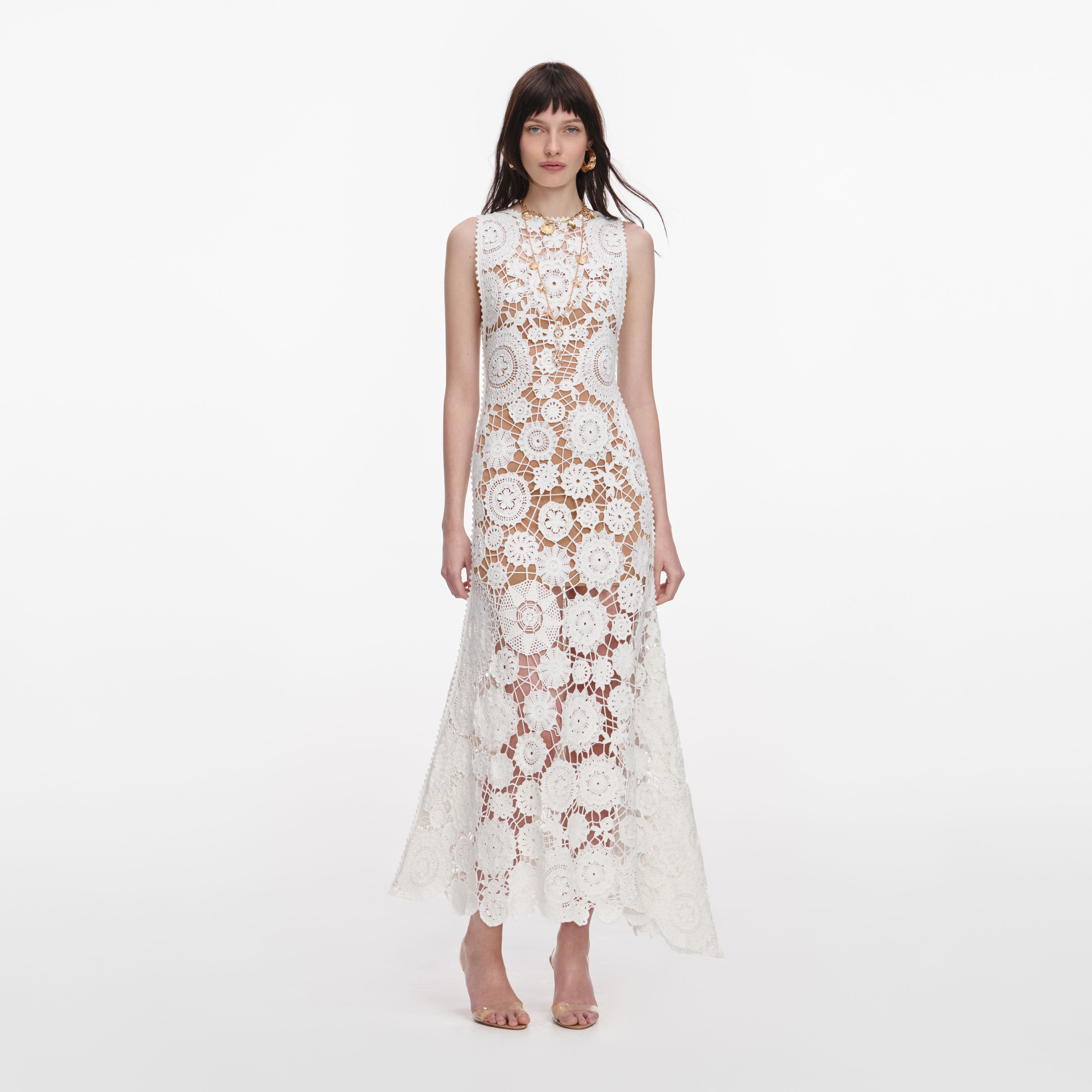 White Crochet Maxi Dress