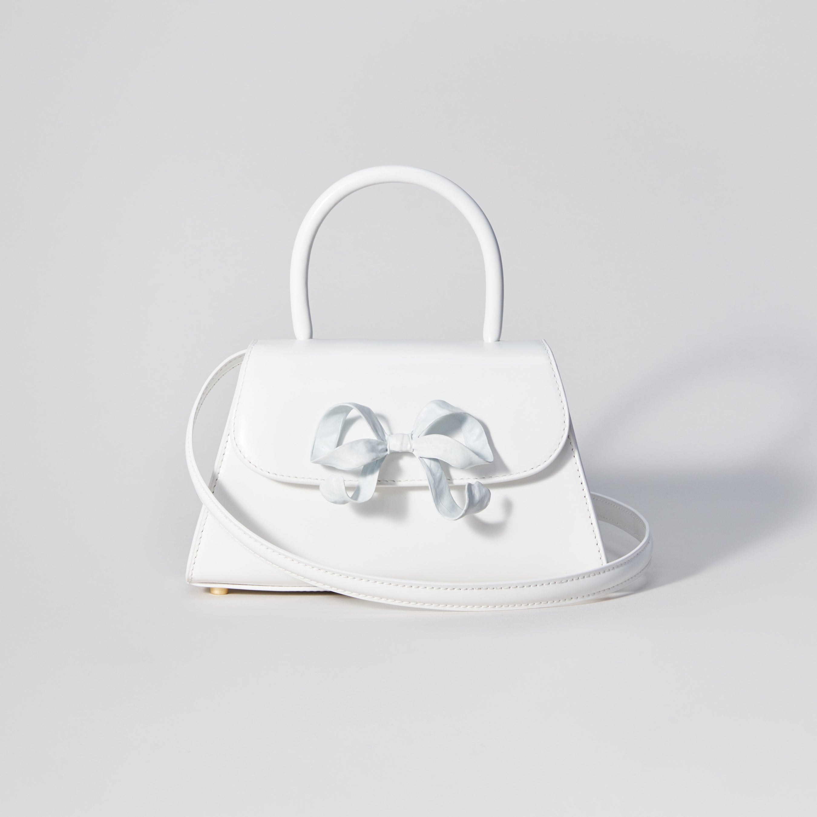 The Bow Mini in White with Enamel