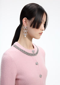 Tiered Crystal Bow Earrings