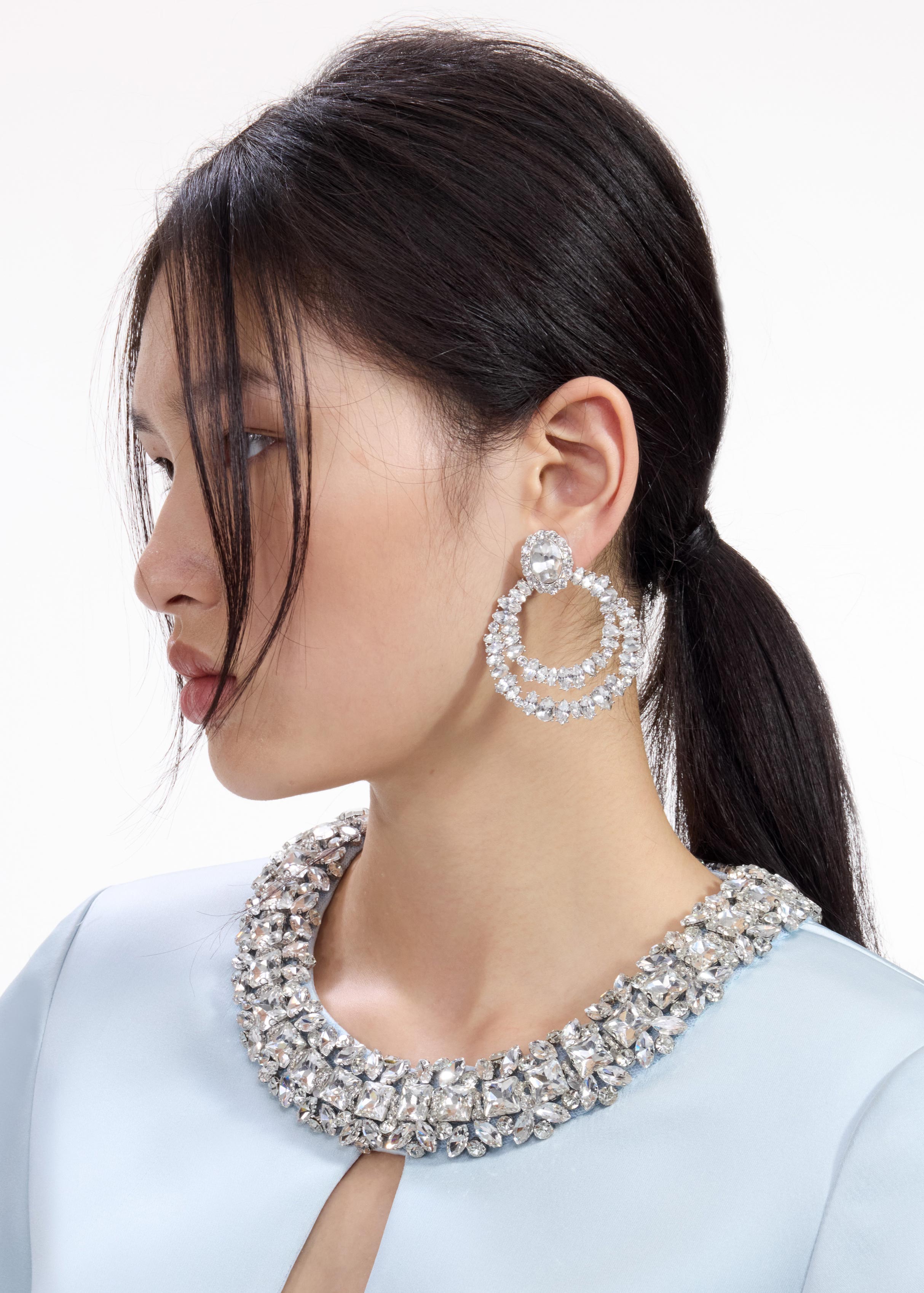 Crystal Double Hoop Earrings