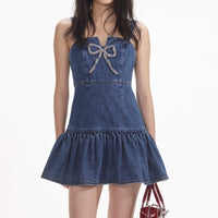 Bow Denim Mini Dress