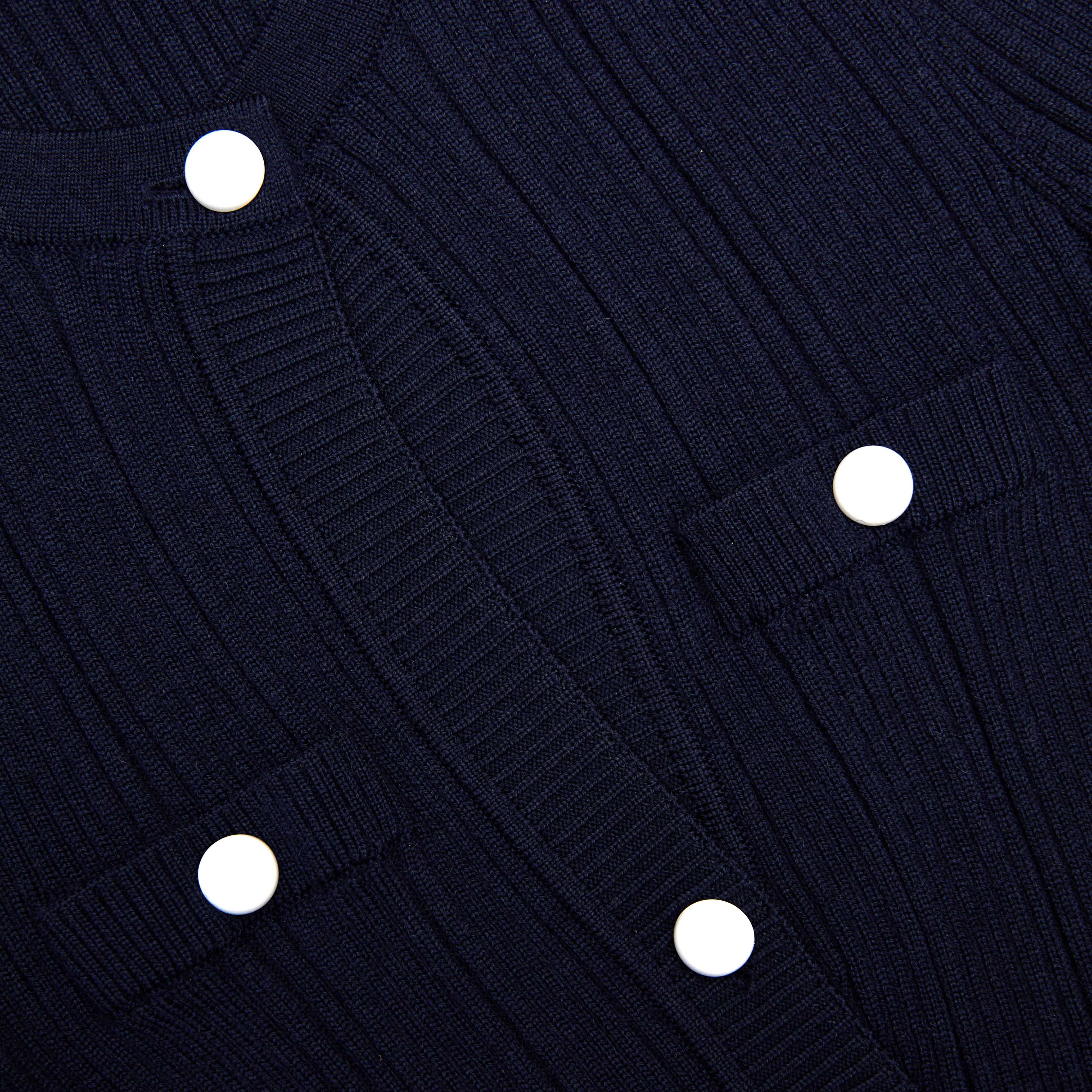 Navy Asymmetric Knit Top