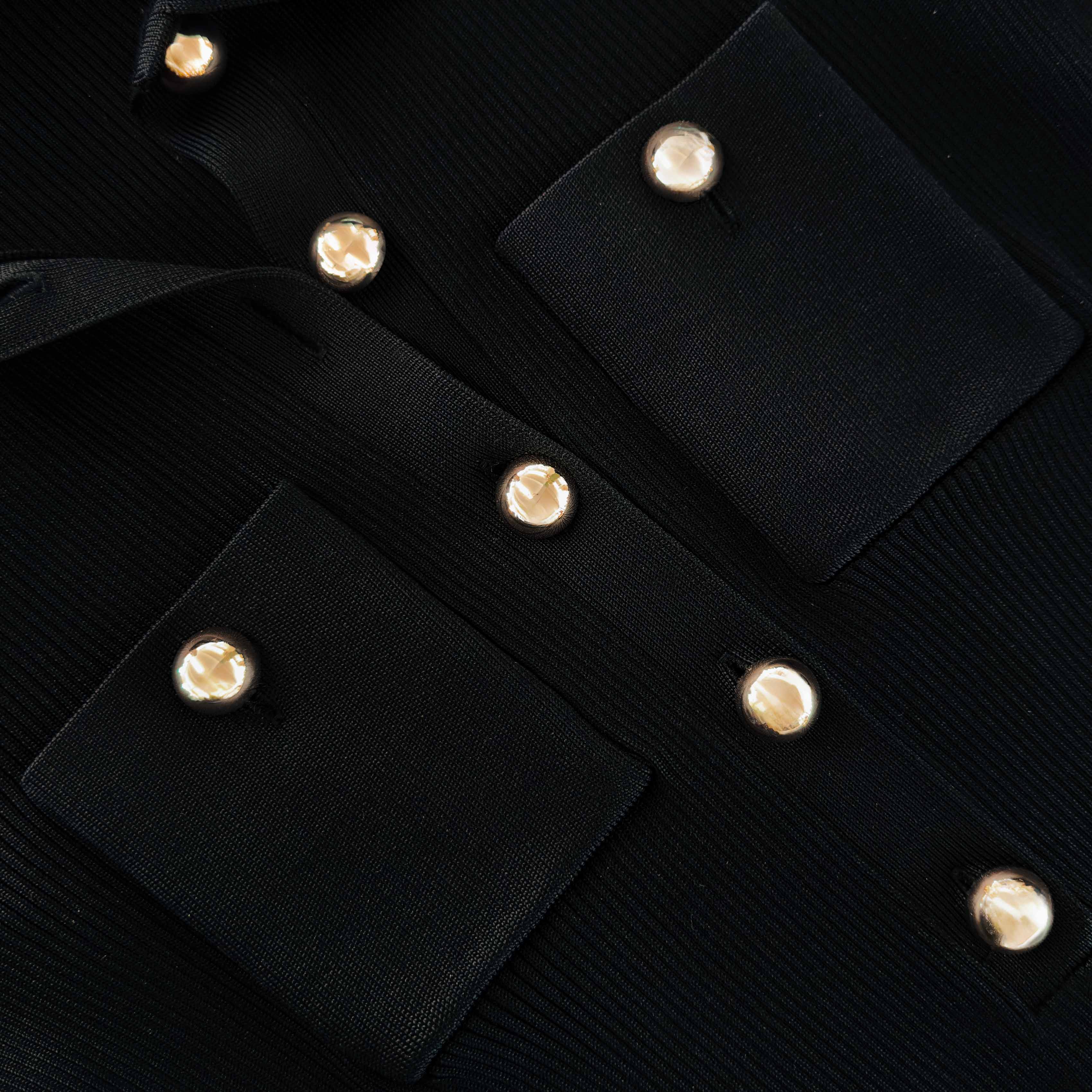 Black Ribbed Knit Maxi Dress