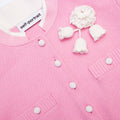 Pink Crochet Flower Knit Top