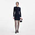 Navy Viscose Knit Mini Dress