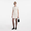 Cream Textured Knit Mini Dress
