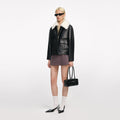 Black Leather Fur Collar Jacket