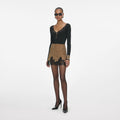 Brown Crystal Chainmail Mini Skirt