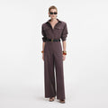 Brown Twill Jumpsuit