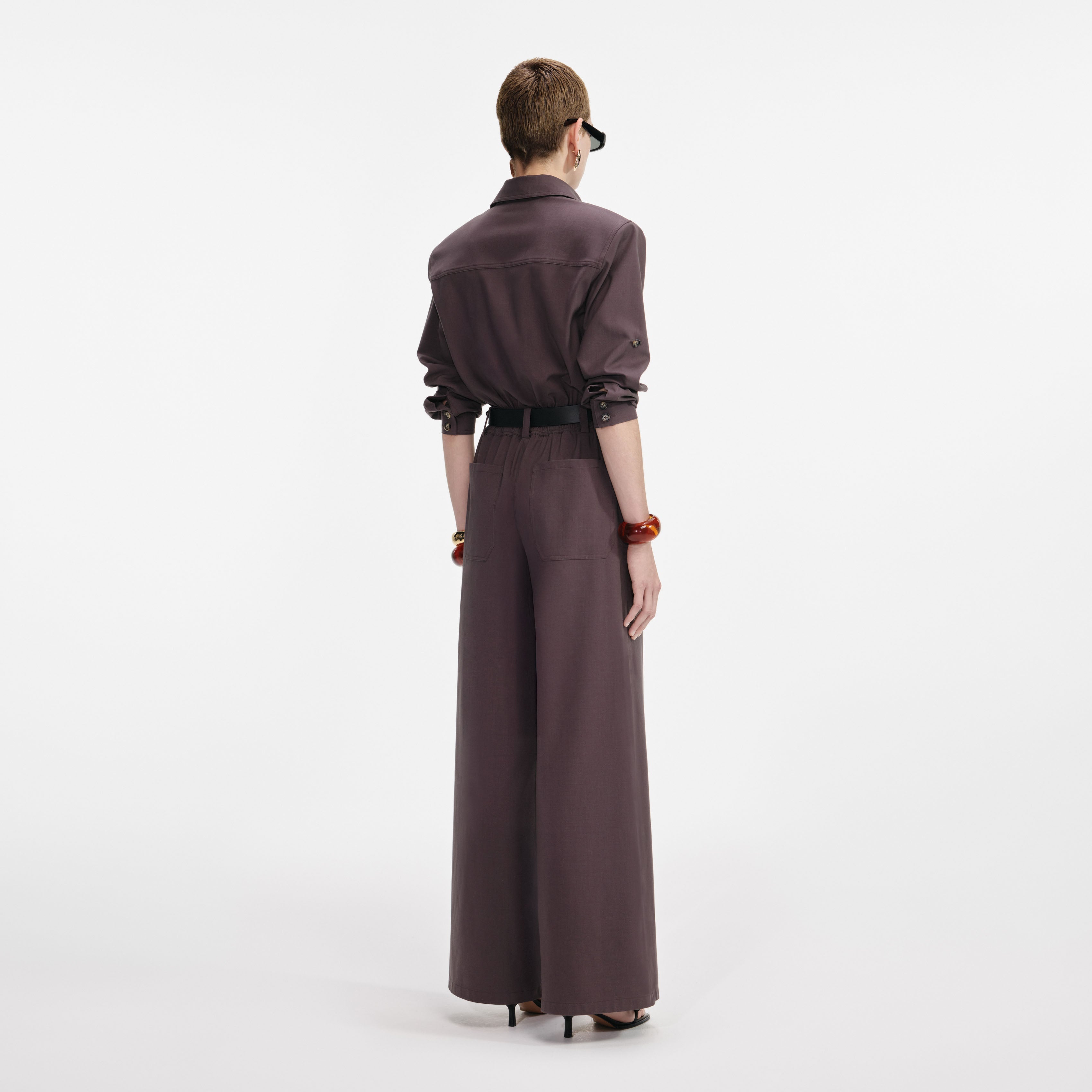 Brown Twill Jumpsuit