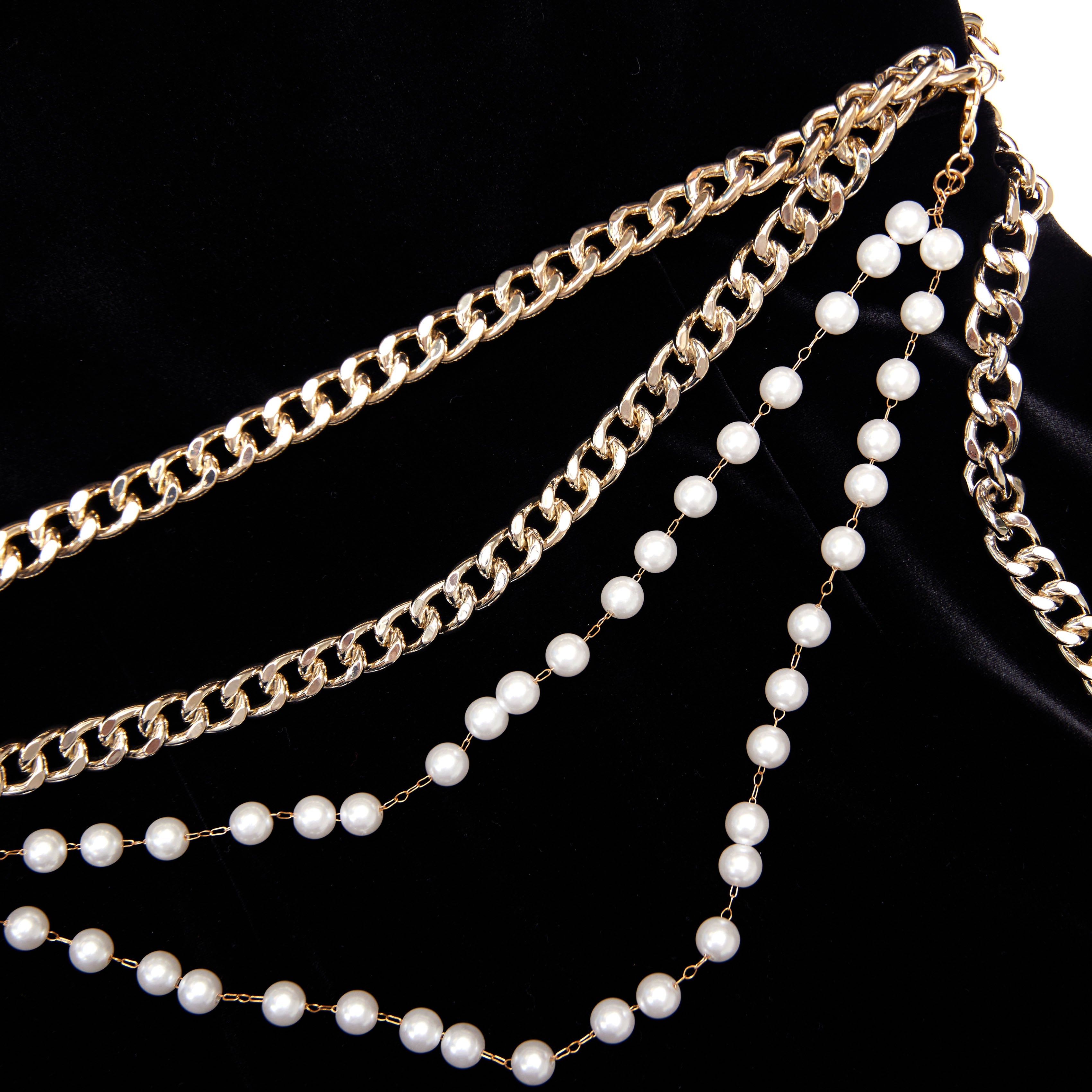 Black Velvet Chain Belt Maxi Dress