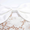 White Lace Bow Mini Dress