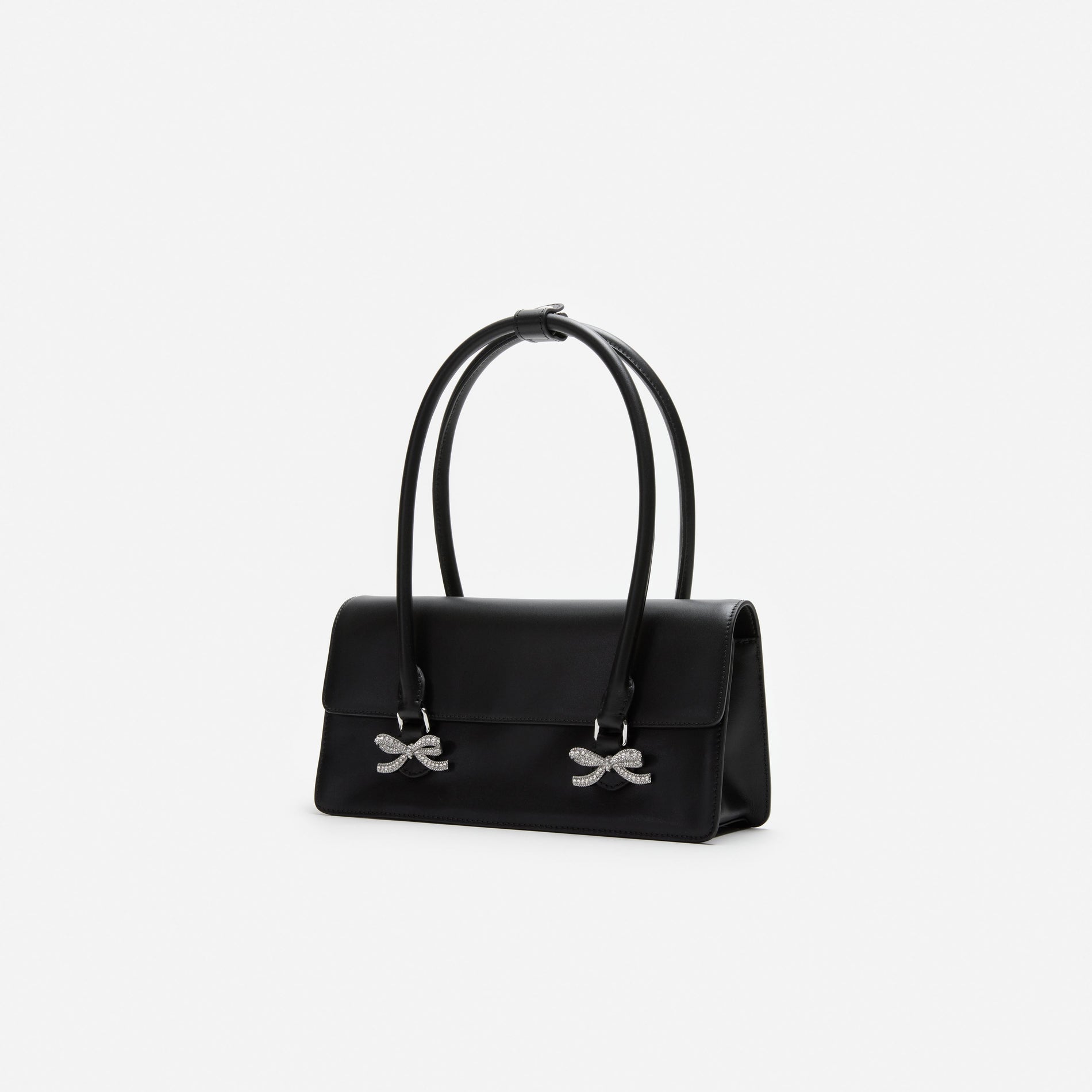 Black Soft Leather Shoulder Bag