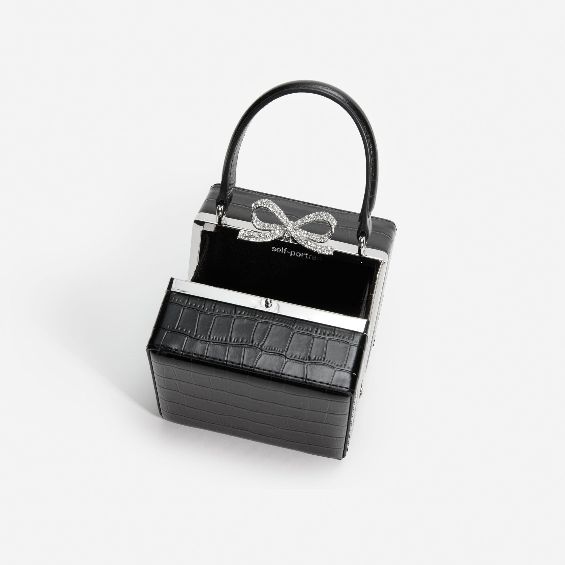 Black Croc Micro Bag