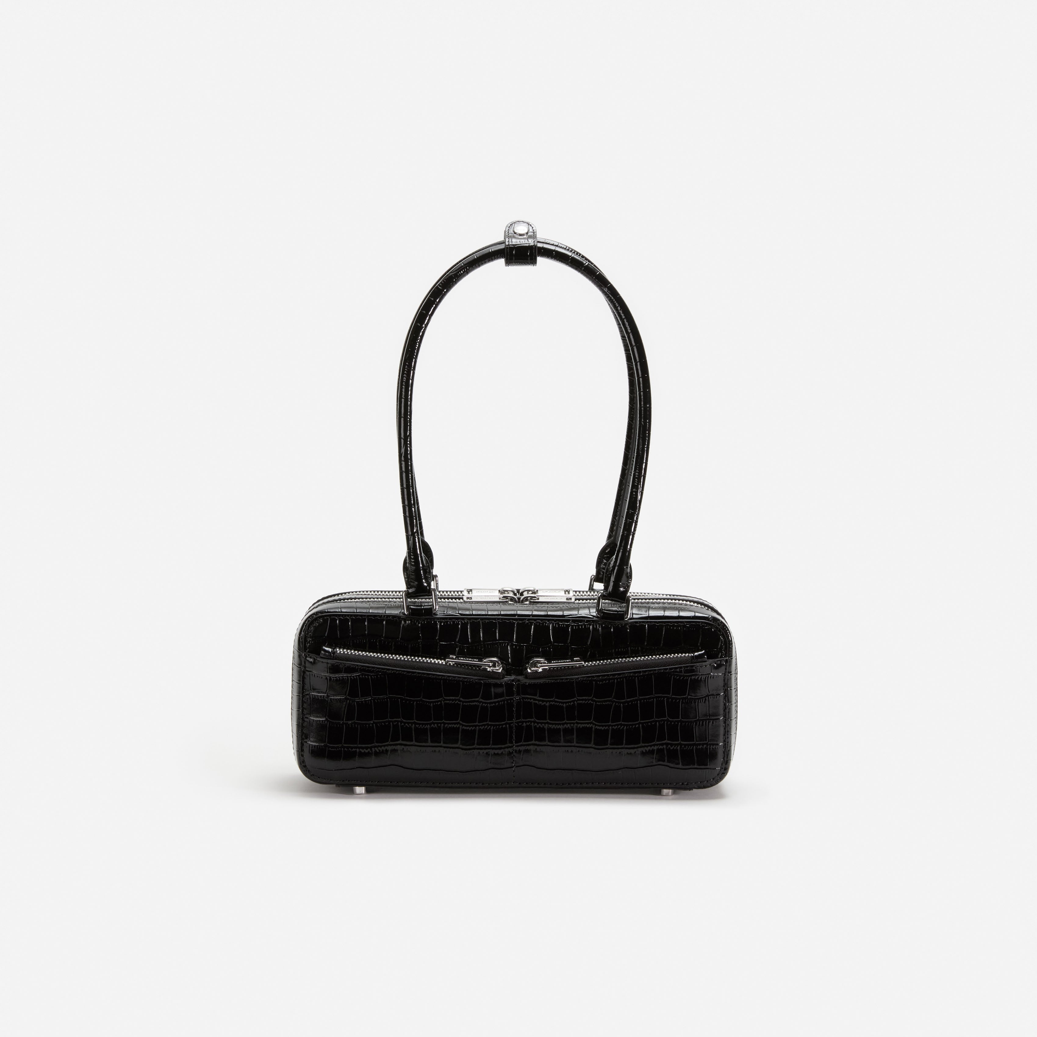 Black Croc Shoulder Bag