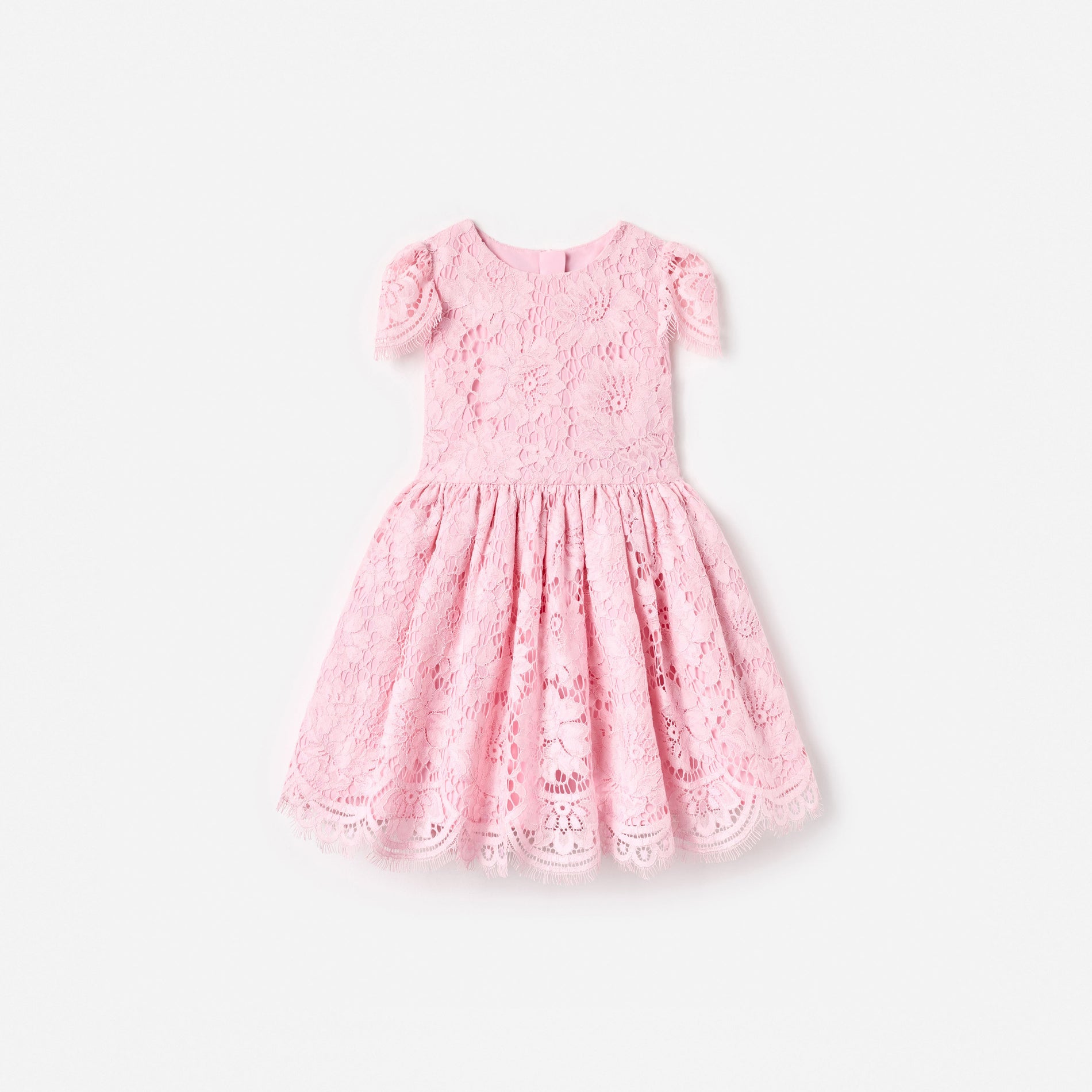 Pink Floral Lace Dress