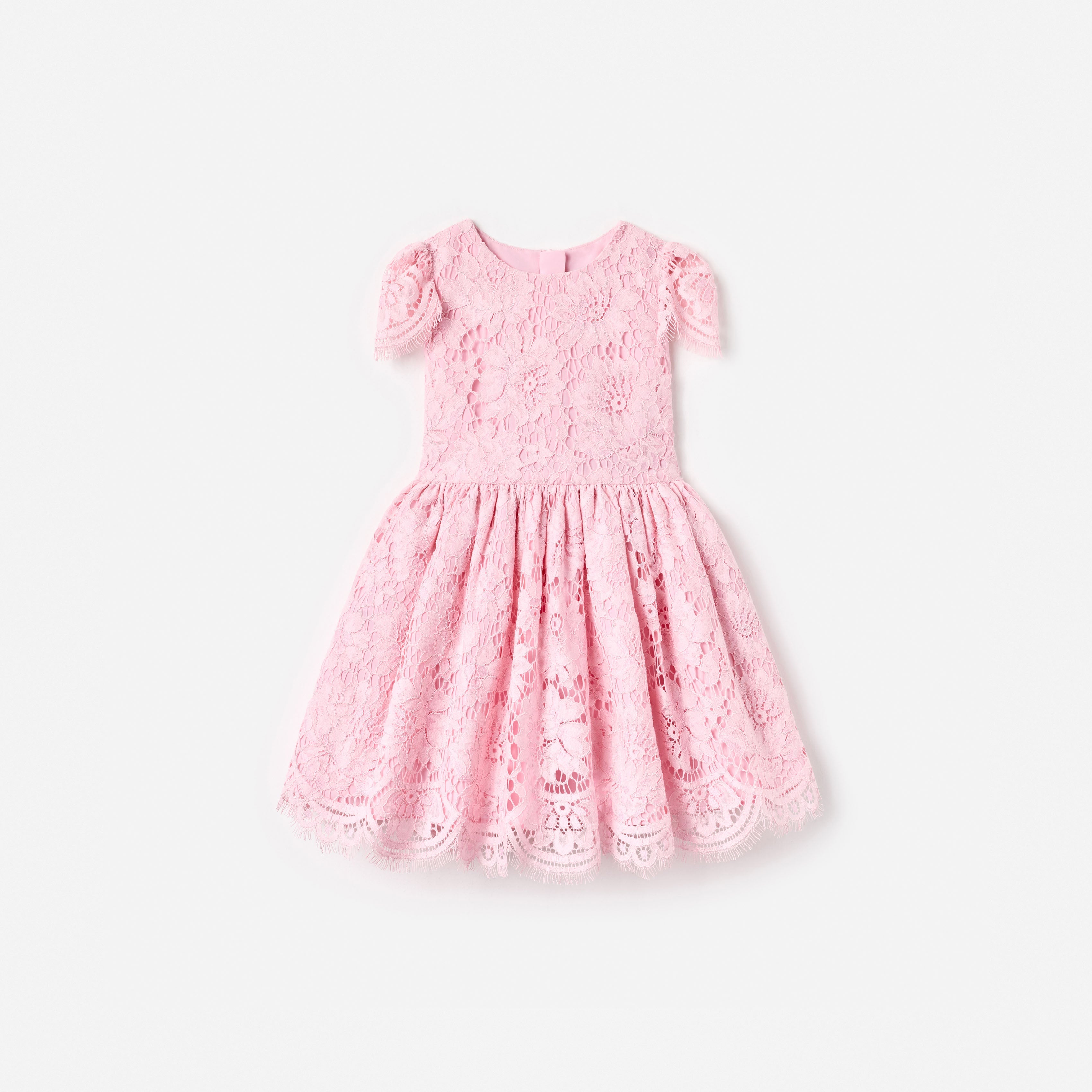 Pink Floral Lace Dress