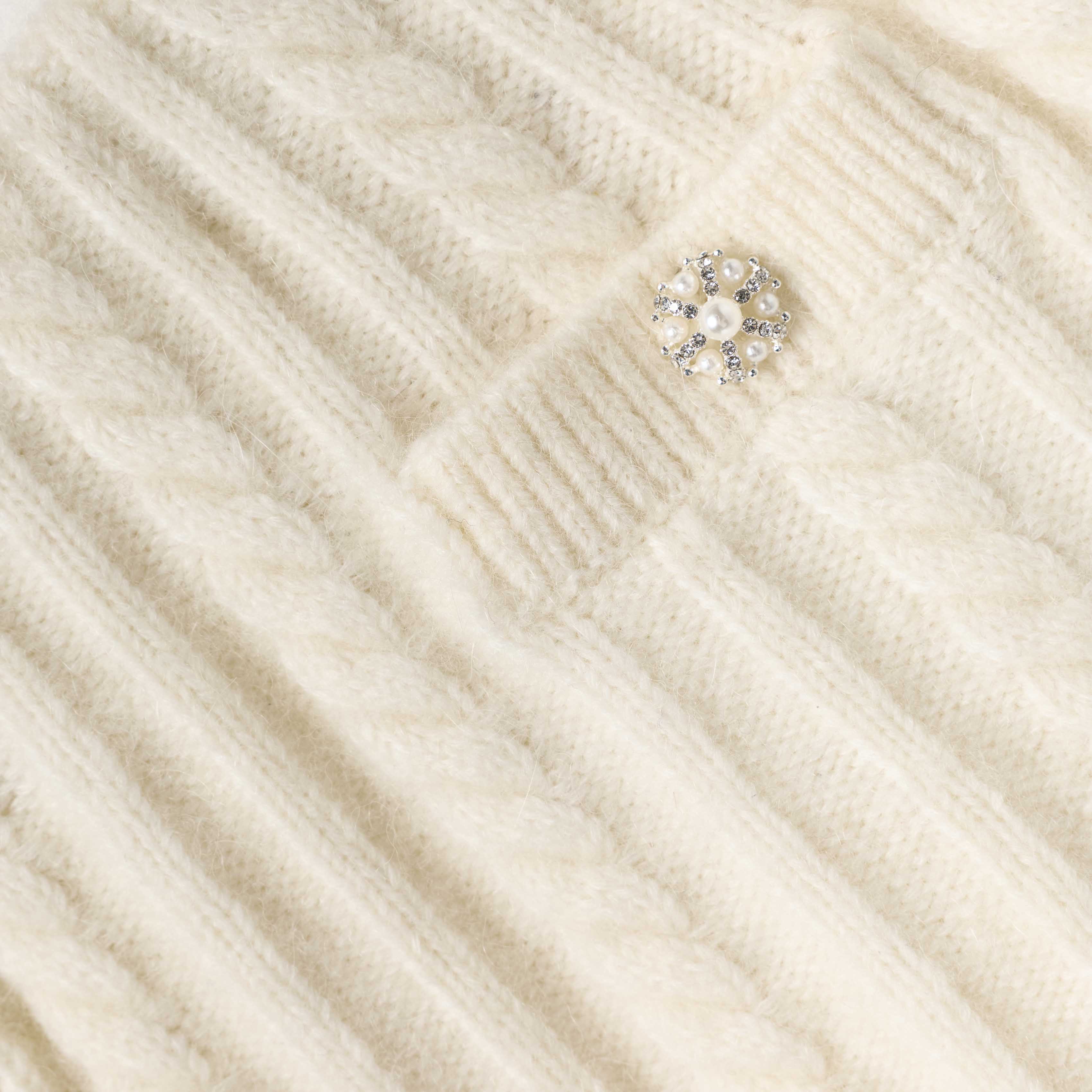 Cream Alpaca Knit Skirt