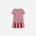 Burgundy Polka Dot Boucle Dress