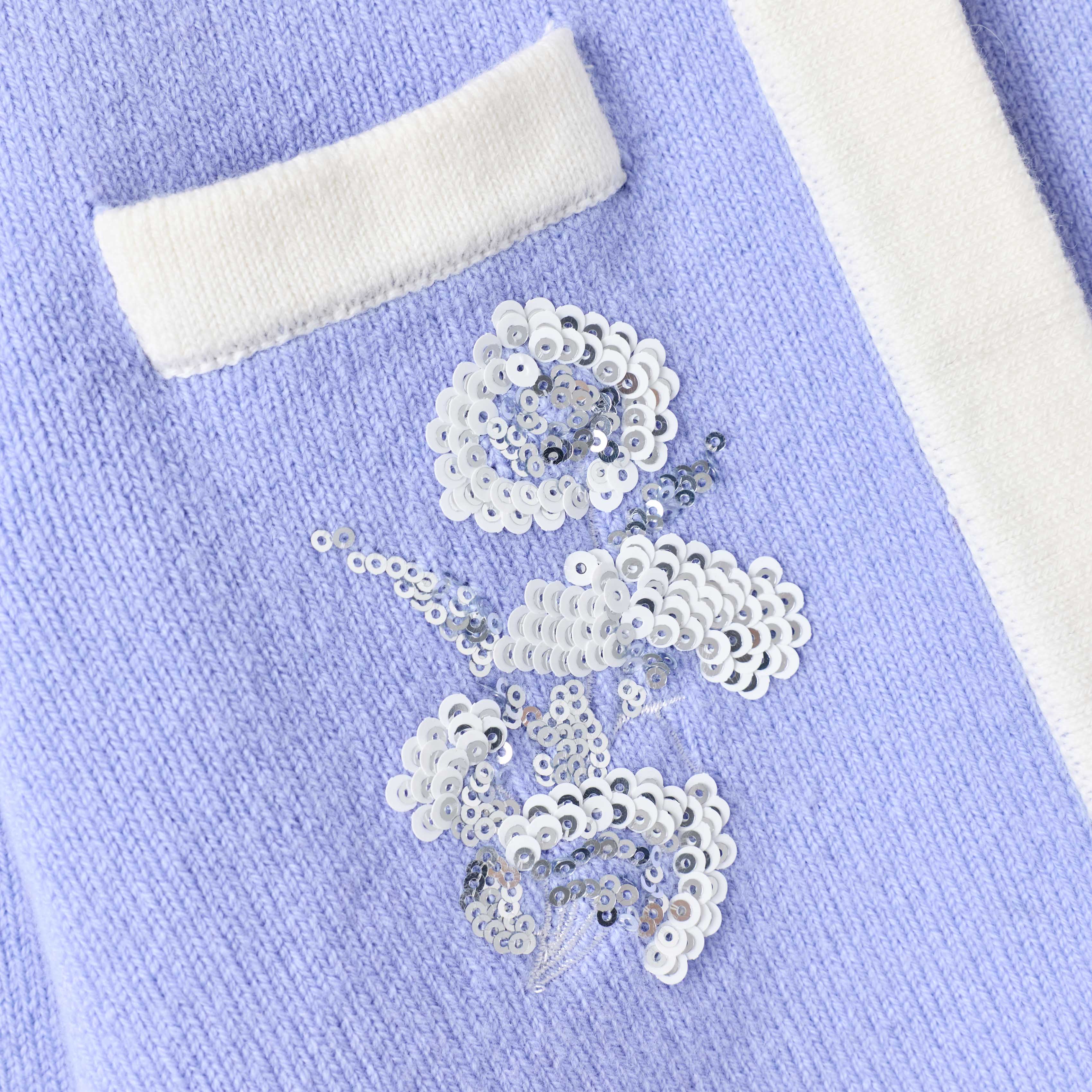 Blue Floral Knit Cardigan