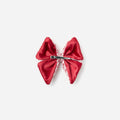 Burgundy Polka Dot Boucle Hair Bow