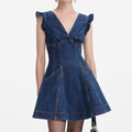 Denim Flared Mini Dress