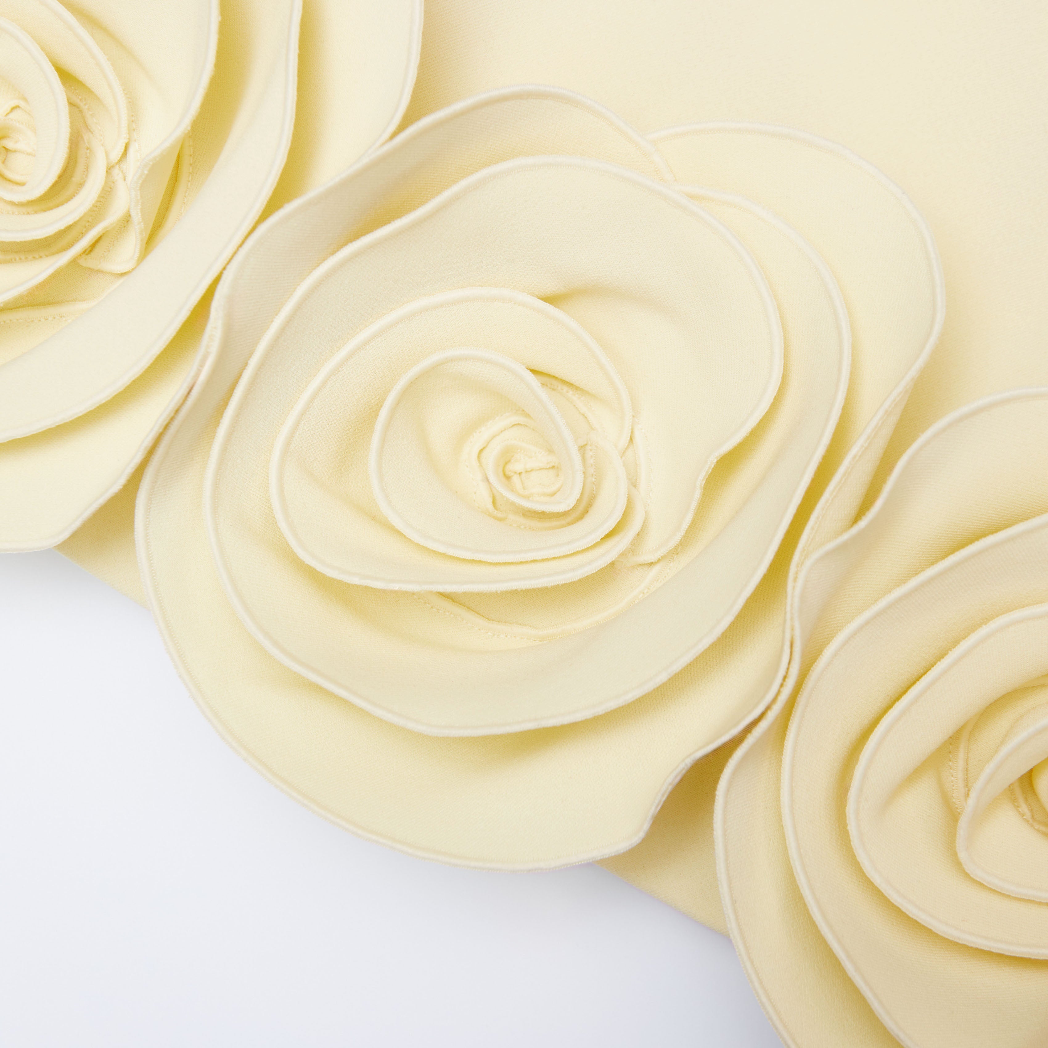 Yellow Crepe 3D Flower Mini Dress