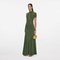 Khaki Lurex Knit Maxi Dress